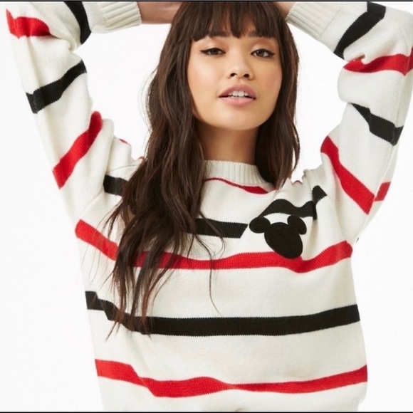 Disney x forever 21 Sweaters - Forever 21 X Disney striped Mickey Mouse sweater.